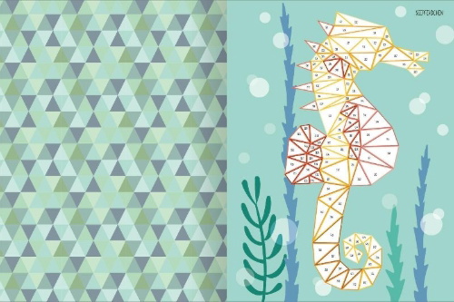 Buchcover und Innenansicht für das Buch: I Love to Sparkle - Mosaik-Stickerheft Unterwasserwelt