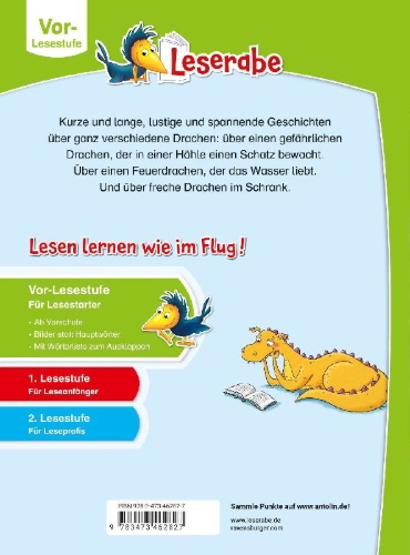 Buchcover und Innenansicht für das Buch: Leserabe Vor-Lesestufe - Drachengeschichten