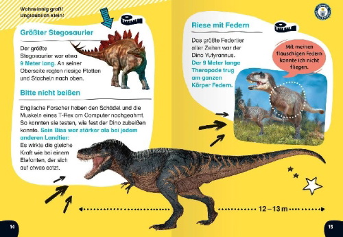 Buchcover und Innenansicht für das Buch: Guinness World Records - Dinosaurier