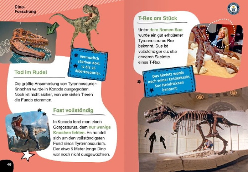 Buchcover und Innenansicht für das Buch: Guinness World Records - Dinosaurier