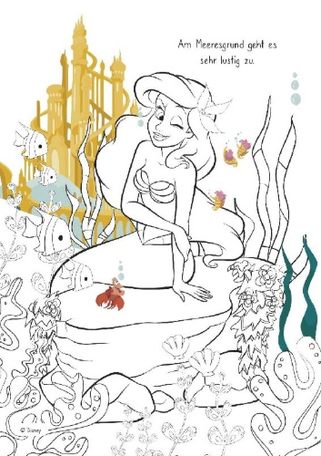 Buchcover und Innenansicht für das Buch: Disney Prinzessin: Zauberhafter Malblock