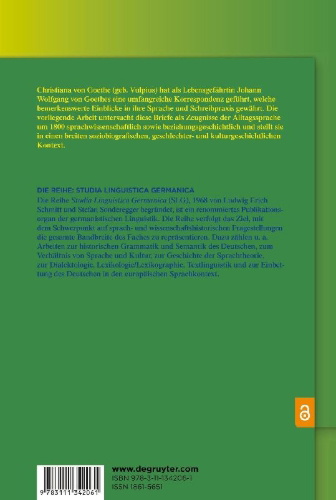Buchcover und Innenansicht für das Buch: Die Briefe Christiana von Goethes