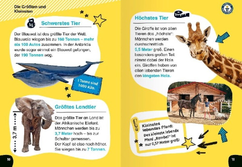 Buchcover und Innenansicht für das Buch: Guinness World Records - Tiere