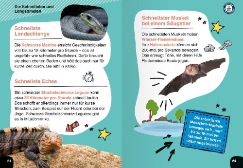 Buchcover und Innenansicht für das Buch: Guinness World Records - Tiere