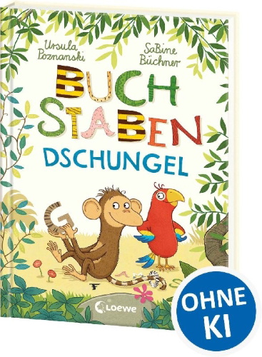 Buchcover und Innenansicht für das Buch: Buchstabendschungel