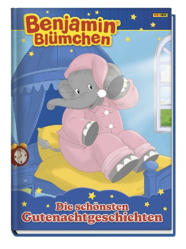 Buchcover und Innenansicht für das Buch: Benjamin Blümchen: Die schönsten Gutenachtgeschichten