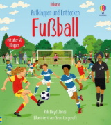 Buchcover und Innenansicht für das Buch: Aufklappen und Entdecken: Fußball