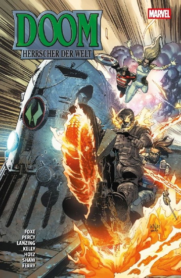 Buchcover und Innenansicht für das Buch: Superior Avengers (2025) #1; Red Hulk (2025) #2; Doctor Strange of Asgard (2025) #2; Thunderbolts: Doomstrike (2025) #2; Doom Academy (2025) #2; Doom's Division (2025) #2