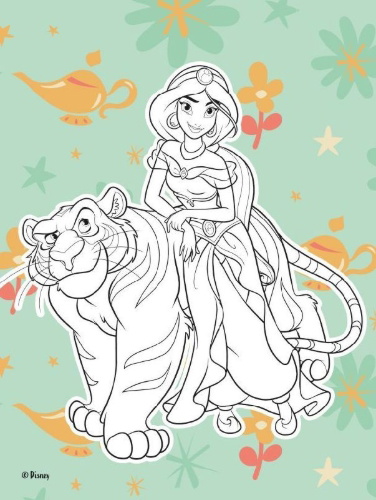 Buchcover und Innenansicht für das Buch: Disney Prinzessin: Malzauber - Mit bunten Nagelstickern!