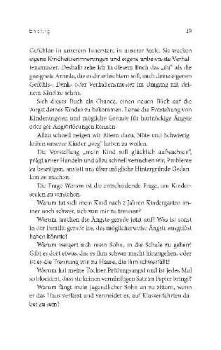 Buchcover und Innenansicht für das Buch: Ängste bei Kindern und Jugendlichen