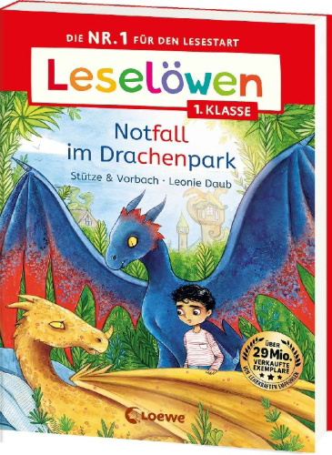 Buchcover und Innenansicht für das Buch: Leselöwen 1. Klasse - Notfall im Drachenpark