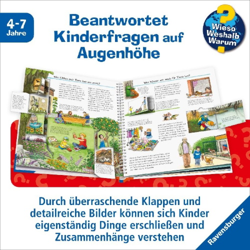 Buchcover und Innenansicht für das Buch: Wieso? Weshalb? Warum? Band 43 - Wir schützen die Tiere