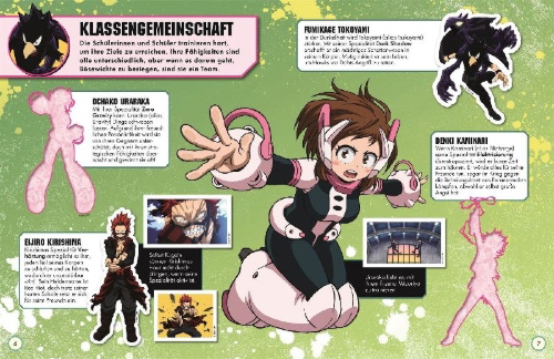 Buchcover und Innenansicht für das Buch: My Hero Academia Das ultimative Stickerlexikon