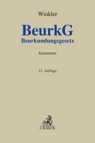 Buchcover und Innenansicht für das Buch: Beurkundungsgesetz. BeurkG