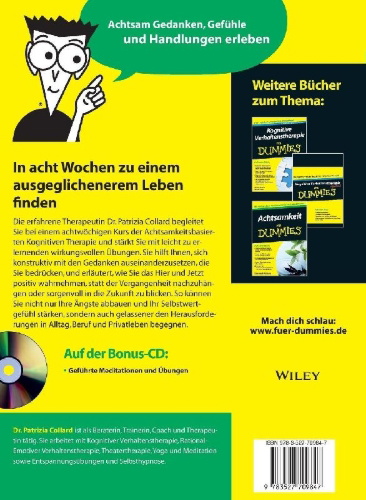 Buchcover und Innenansicht für das Buch: Achtsamkeitsbasierte Kognitive Therapie für Dummies