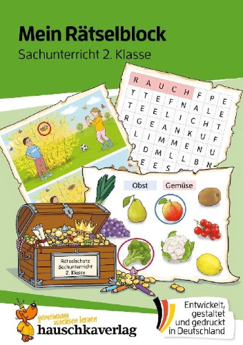 Buchcover und Innenansicht für das Buch: Mein Rätselblock Sachunterricht 2. Klasse