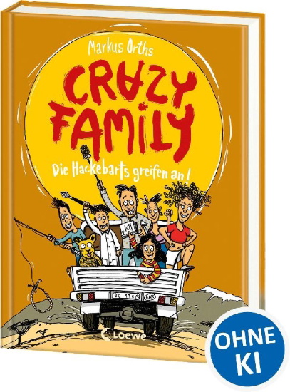 Buchcover und Innenansicht für das Buch: Crazy Family (Band 3) - Die Hackebarts greifen an!