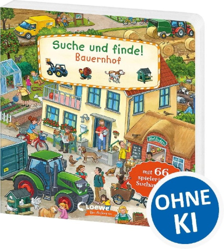 Buchcover und Innenansicht für das Buch: Suche und finde! Bauernhof