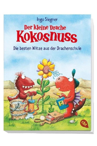 Buchcover und Innenansicht für das Buch: Der kleine Drache Kokosnuss - Die besten Witze aus der Drachenschule