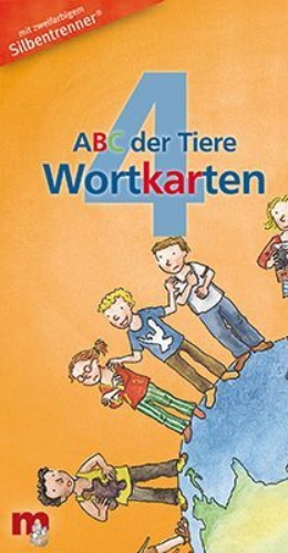 Buchcover und Innenansicht für das Buch: ABC der Tiere 4 - Wortkarten in 5-Fächer-Lernbox