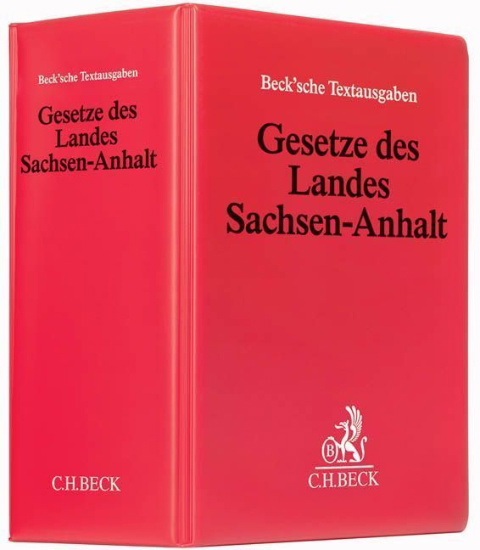 Buchcover und Innenansicht für das Buch: Gesetze des Landes Sachsen-Anhalt (mit Fortsetzungsnotierung). Inkl. 85. Ergänzungslieferung