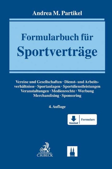 Buchcover und Innenansicht für das Buch: Formularbuch für Sportverträge