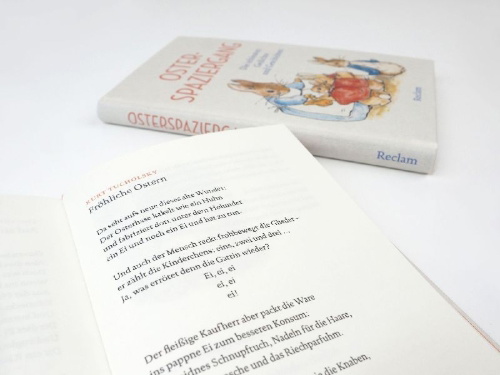 Buchcover und Innenansicht für das Buch: Osterspaziergang. Die schönsten Gedichte und Geschichten