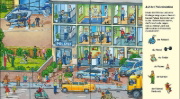 Buchcover und Innenansicht für das Buch: Suche und finde! Polizei, Feuerwehr und Krankenwagen