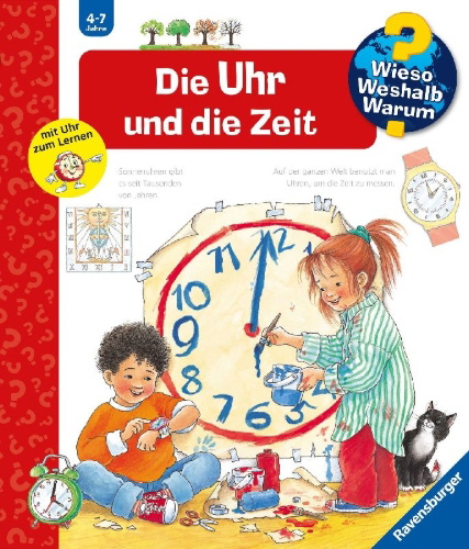 Buchcover und Innenansicht für das Buch: Wieso? Weshalb? Warum?, Band 25: Die Uhr und die Zeit