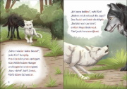 Buchcover und Innenansicht für das Buch: Leselöwen 2. Klasse - Das geheime Leben der Tiere - Das Abenteuer der weißen Wölfin