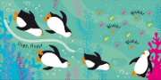 Buchcover und Innenansicht für das Buch: Babys erstes Schiebebuch: Im Meer