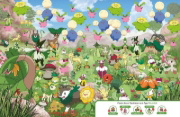 Buchcover und Innenansicht für das Buch: Le guide cherche-et-trouve les 18 types de Pokémon de Paldea