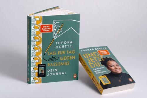 Buchcover und Innenansicht für das Buch: Tag für Tag aktiv gegen Rassismus