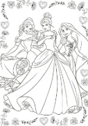Buchcover und Innenansicht für das Buch: Disney Prinzessin Best of: Die schönsten Motive zum Ausmalen