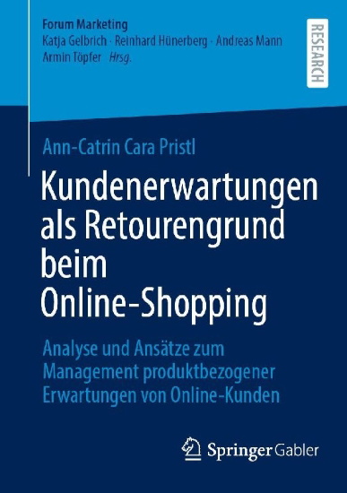 Buchcover und Innenansicht für das Buch: Kundenerwartungen als Retourengrund beim Online-Shopping