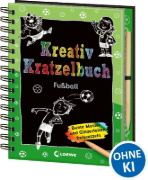 Buchcover und Innenansicht für das Buch: Kreativ-Kratzelbuch: Fußball