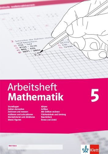 Buchcover und Innenansicht für das Buch: Arbeitsheft Mathematik. Arbeitsheft mit Lösungsheft Klasse 5