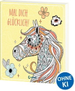 Buchcover und Innenansicht für das Buch: Mal dich glücklich! - Pferde