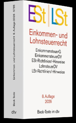 Buchcover und Innenansicht für das Buch: Einkommen- / Lohnsteuerrecht. ESt / LSt