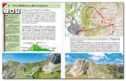 Buchcover und Innenansicht für das Buch: Lieblings-Wanderungen rund um Oberstdorf
