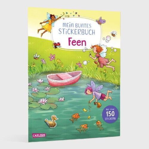 Buchcover und Innenansicht für das Buch: Mein buntes Stickerbuch: Feen