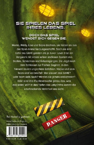 Buchcover und Innenansicht für das Buch: The Game - Gefangen im Labyrinth