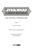 Buchcover und Innenansicht für das Buch: Star Wars: The High Republic - A Valiant Vow