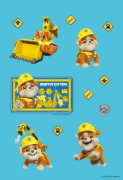 Buchcover und Innenansicht für das Buch: Rubble & Crew: Superstarker Sticker- und Malspaß