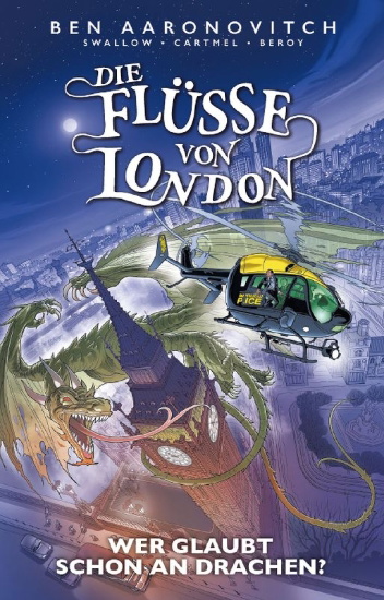 Buchcover und Innenansicht für das Buch: Rivers of London: here be Dragons