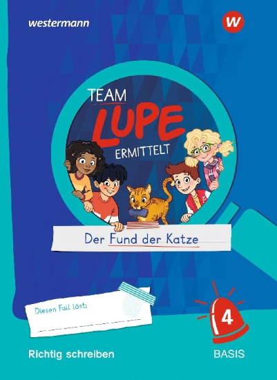 Buchcover und Innenansicht für das Buch: TEAM LUPE ERMITTELT - Übungshefte. Richtig schreiben 4
