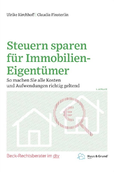 Buchcover und Innenansicht für das Buch: Steuern sparen für Immobilien-Eigentümer