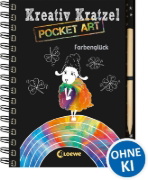Buchcover und Innenansicht für das Buch: Kreativ-Kratzel Pocket Art: Farbenglück