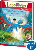 Buchcover und Innenansicht für das Buch: Leselöwen 1. Klasse - Drachenfreund gesucht! (Großbuchstabenausgabe)