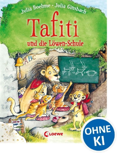 Buchcover und Innenansicht für das Buch: Tafiti und die Löwen-Schule